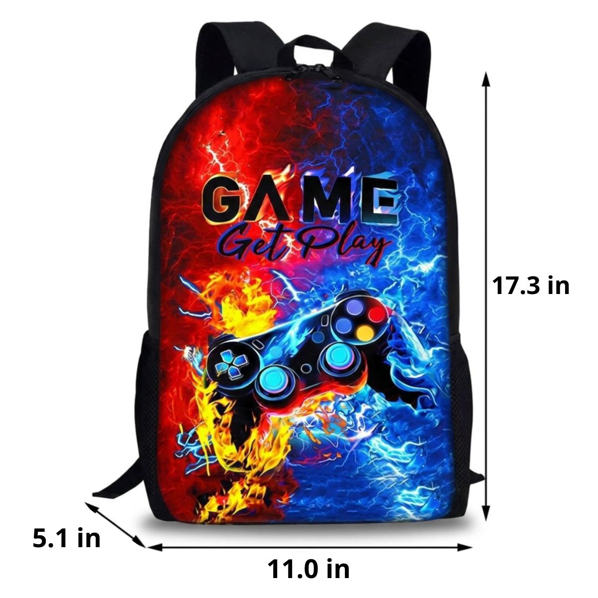 Gaming Backpack | 3-Piece School Set (Backpack + Lunch Bag + Pencil Case) | Durable Polyester