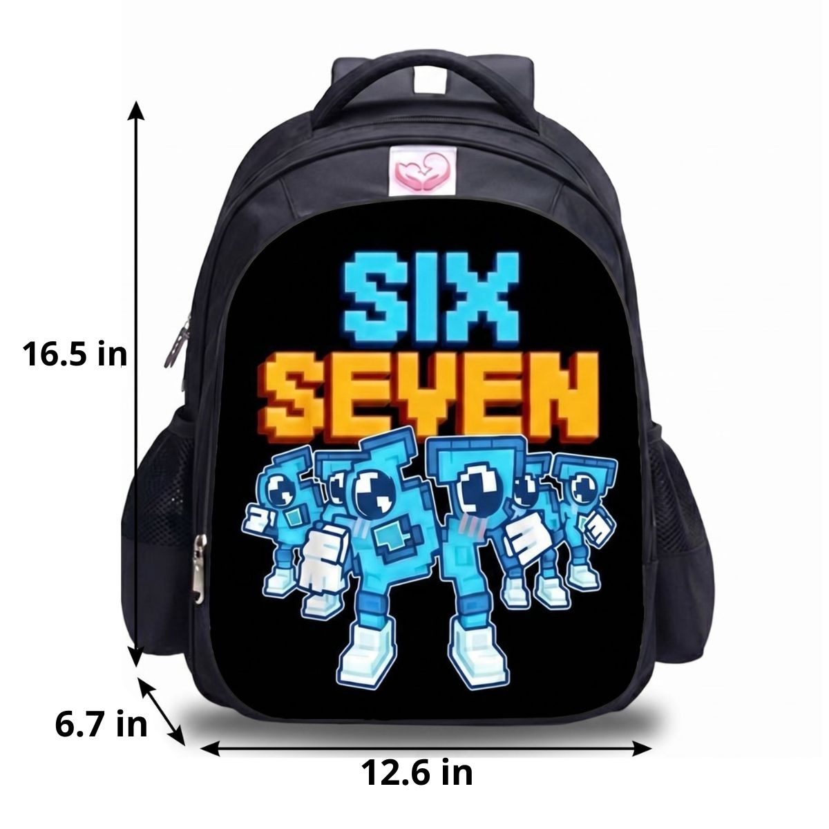 Cartoon 67 Backpack | 3-Piece School Set (Backpack + Lunch Bag + Pencil Case) | Durable Oxford Fabric