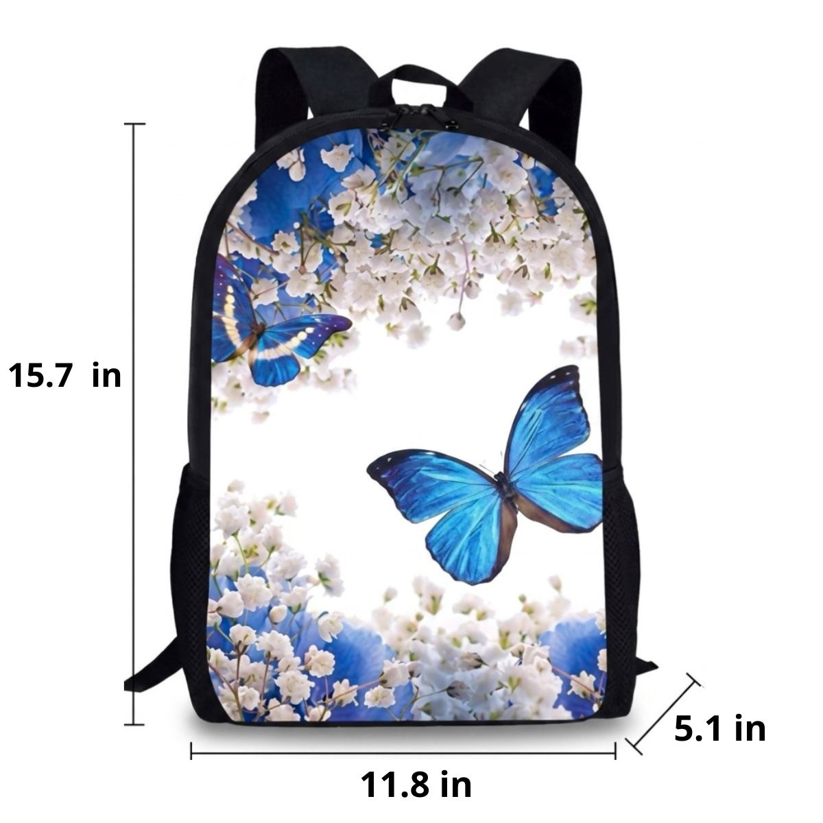 Butterfly Backpack for Kids | 3-Piece School Set (Backpack + Shoulder Bag + Pencil Case) | Waterproof Nylon
