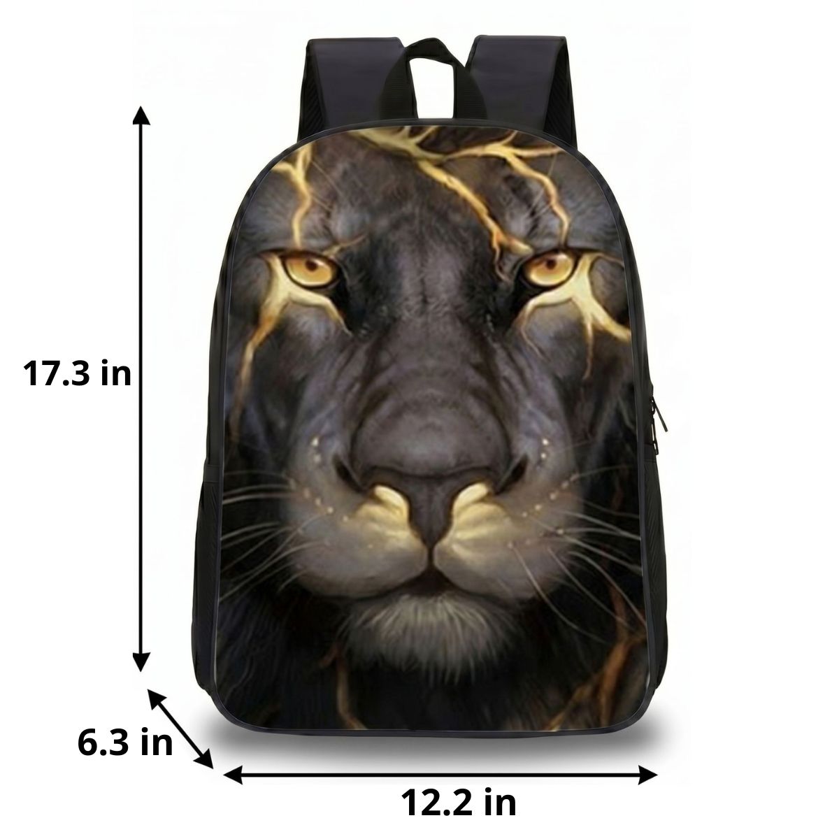 Powerful Lion Backpack | 3-Piece School Set (Backpack + Shoulder Bag + Pencil Case) | Durable Nylon
