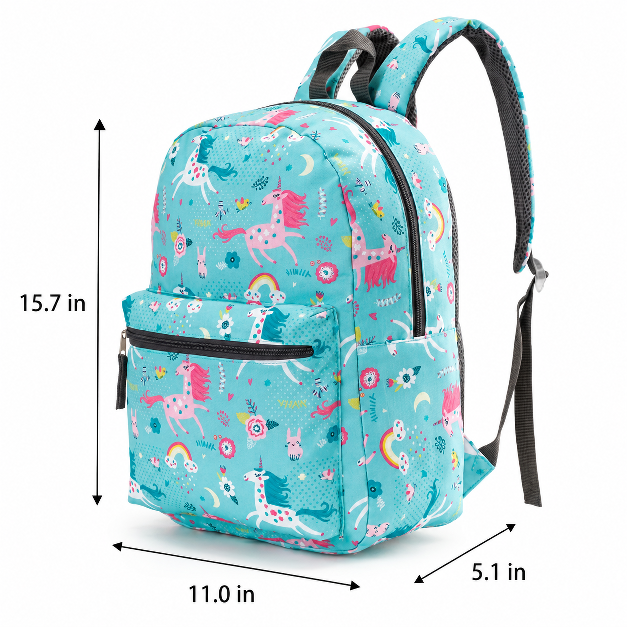 Turquoise Unicorn School Backpack Set | 3-Piece Kit | Durable Oxford Fabric
