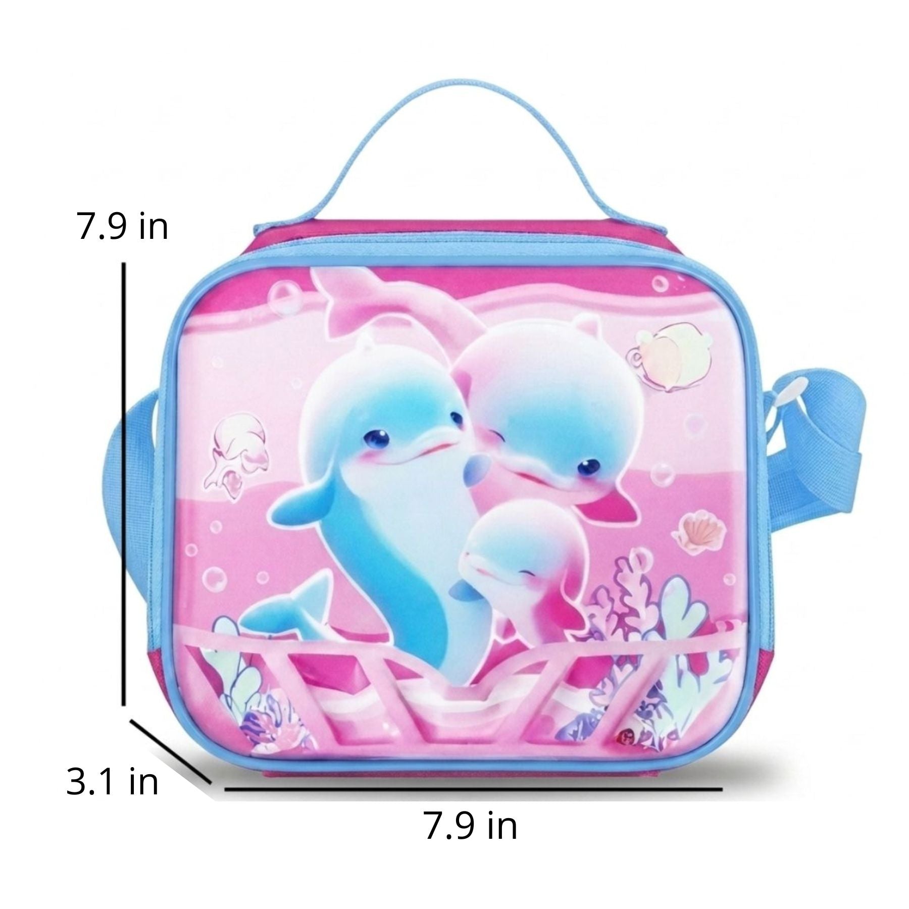 Dolphin Rolling School Backpack Set | 3-Piece Set | Waterproof Oxford Fabric