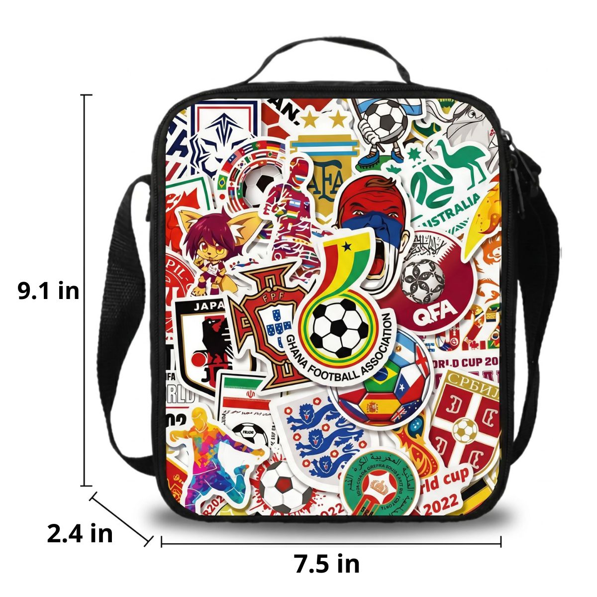 World Cup Football Backpack | 3-Piece School Set (Backpack + Shoulder Bag + Pencil Case) | Durable Oxford Fabric