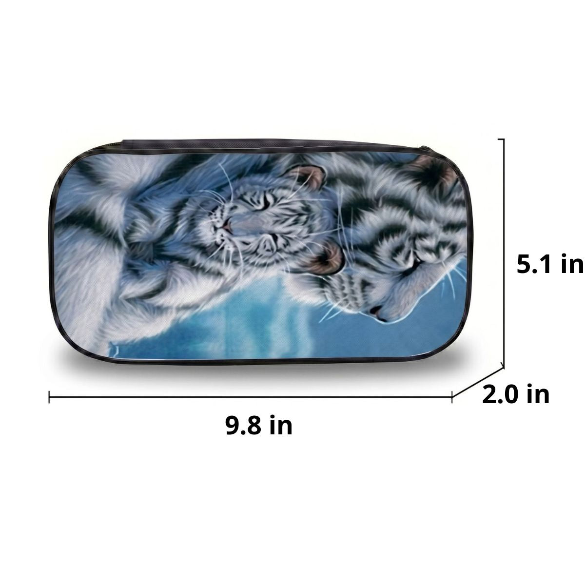 White Tiger Backpack | 3-Piece School Set (Backpack + Shoulder Bag + Pencil Case) | Durable Nylon