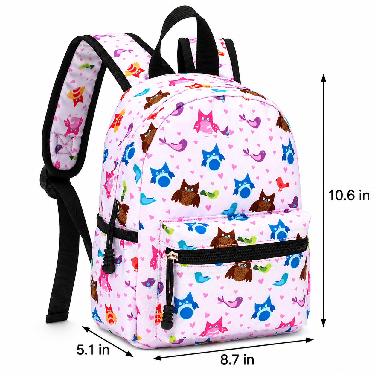 Colourful Owl School Backpack | Practical Compartments | Durable Oxford Fabric