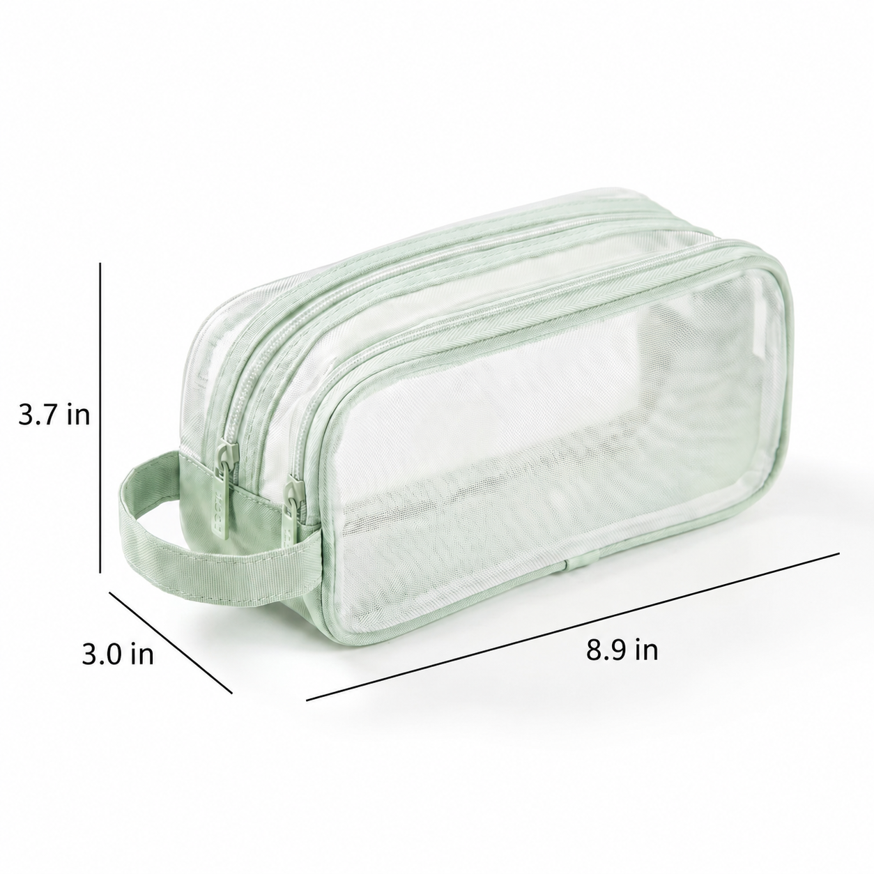 Transparent Mesh Pencil Case | Double Compartment | Wide Opening | Organised Storage