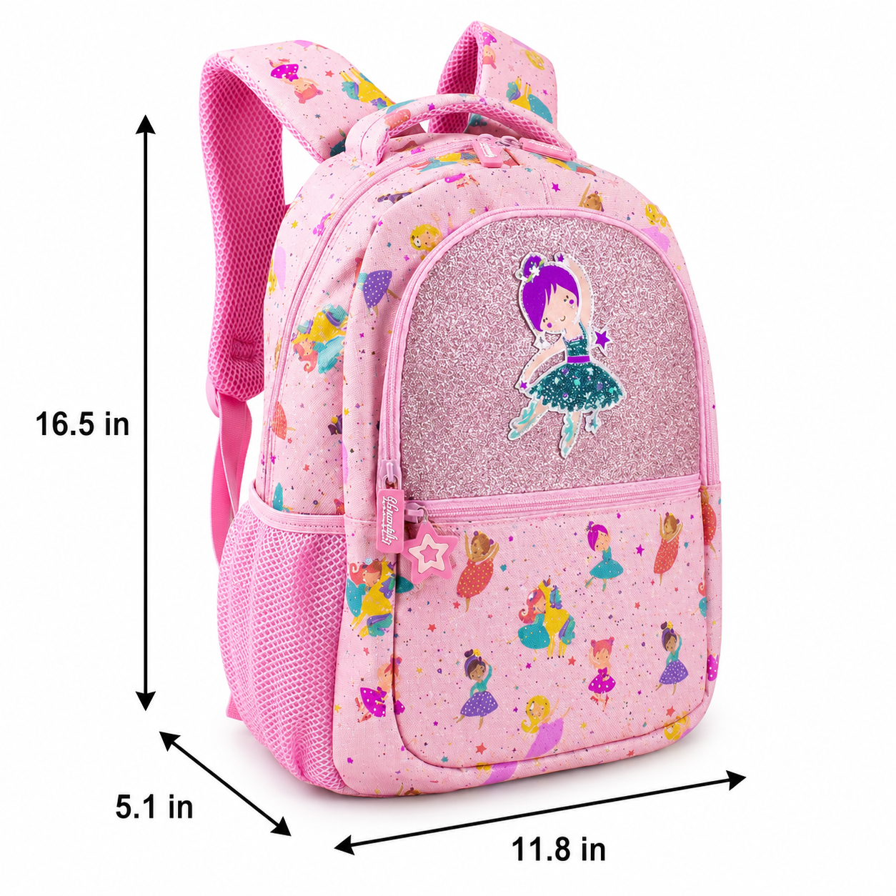 Glitter Ballerina Backpack for Girls | Practical Compartments | Durable Polyester