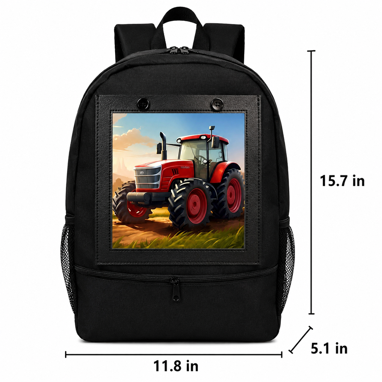 Red Tractor Backpack | Durable Polyester | Comfortable School Backpack
