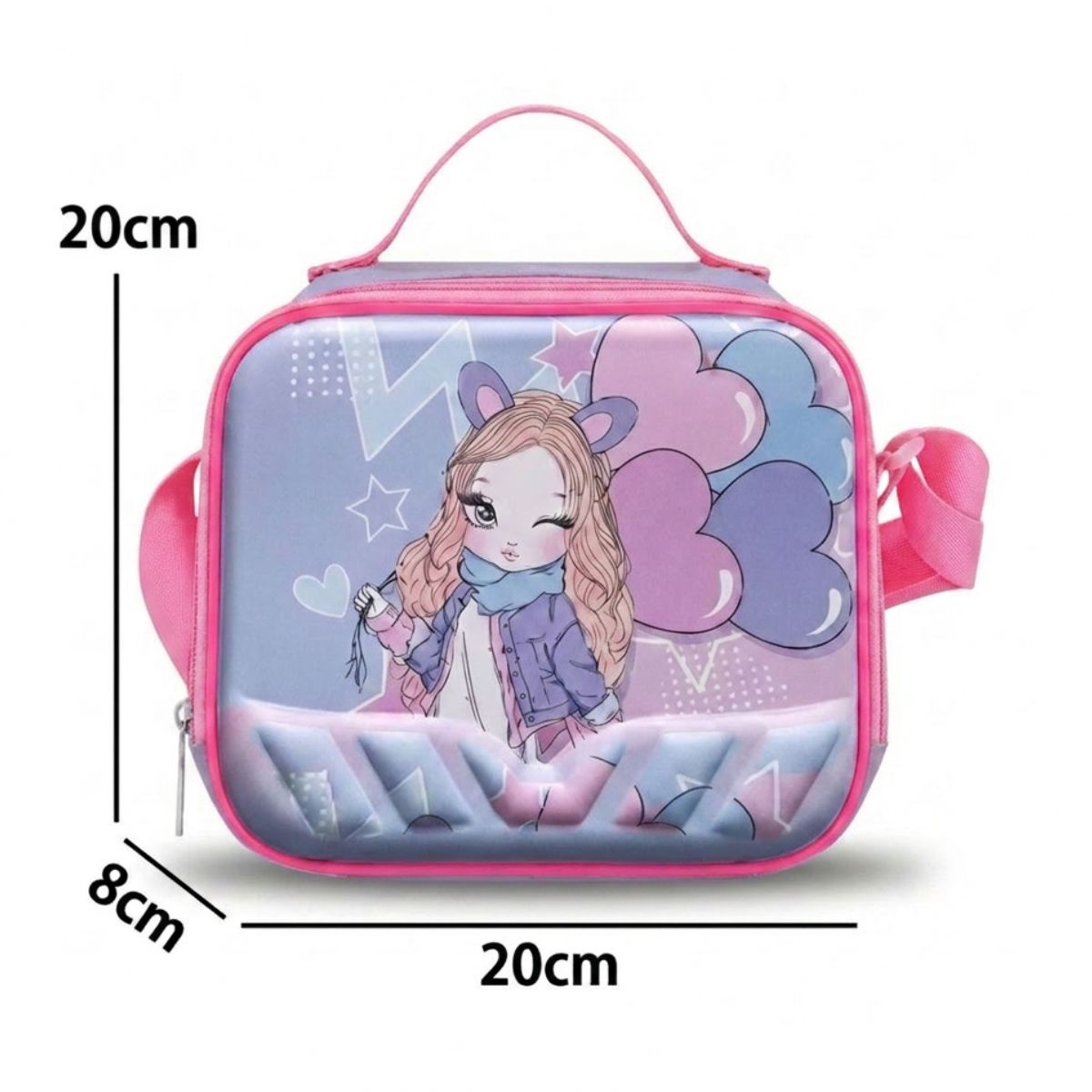 Cartable Pretty Girl à roulettes | Ensemble 3 pièces (sac à dos + lunch bag + trousse ) | Grande capacité | Tissu polyester résistant