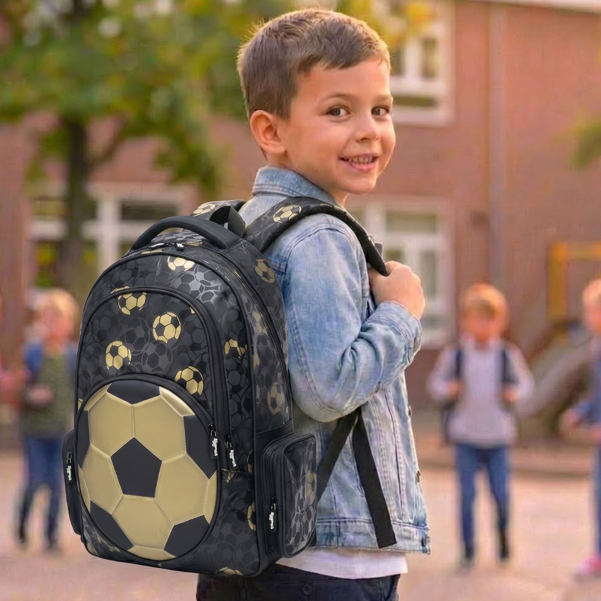 Cartable football à roulettes | Compartiments multiples | PU résistant imperméable
