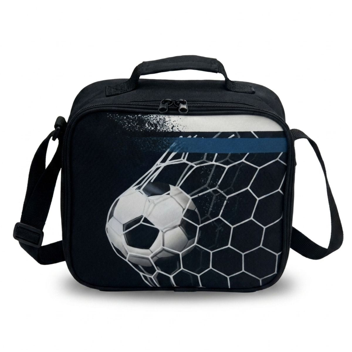 Cartable garçon football | Ensemble 3 pièces (Sac+lunch bag+trousse) | Tissu Oxford résistant