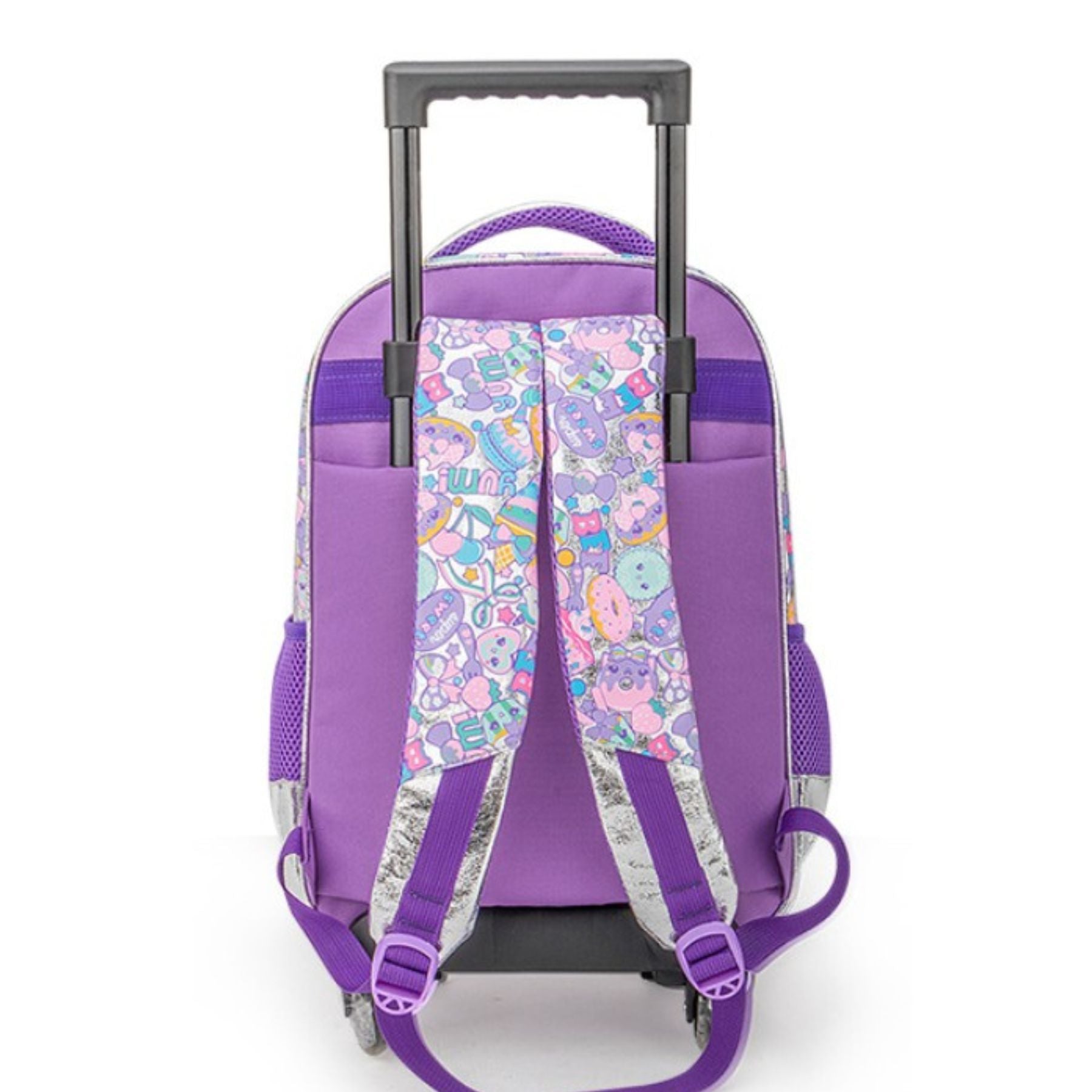 Cartable à roulettes paillettes fille | Grande capacité | Bretelles respirantes | Tissu Oxford résistant