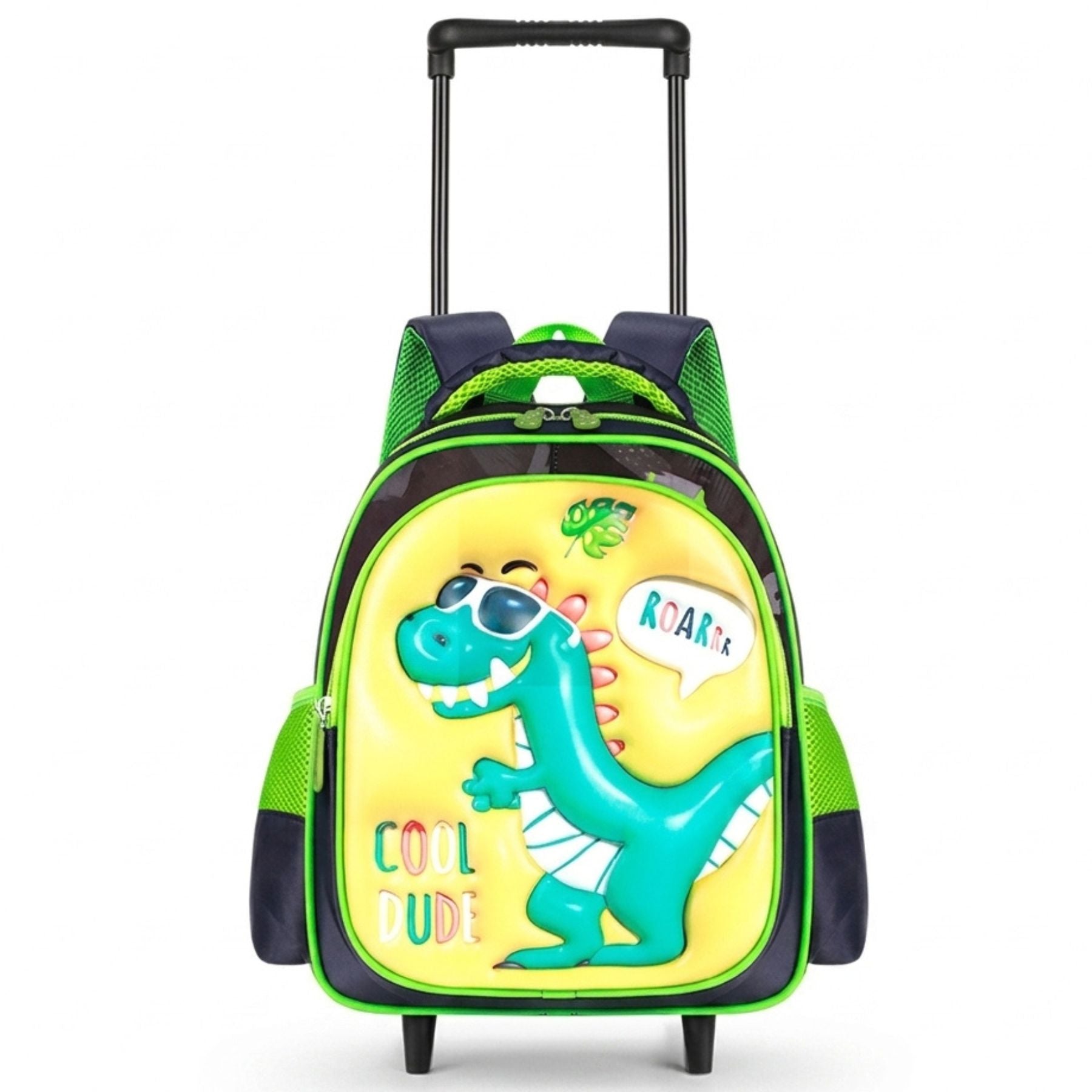 Cartable dinosaure à roulettes maternelle | Grande capacité | Bretelles respirantes | Tissu nylon résistant