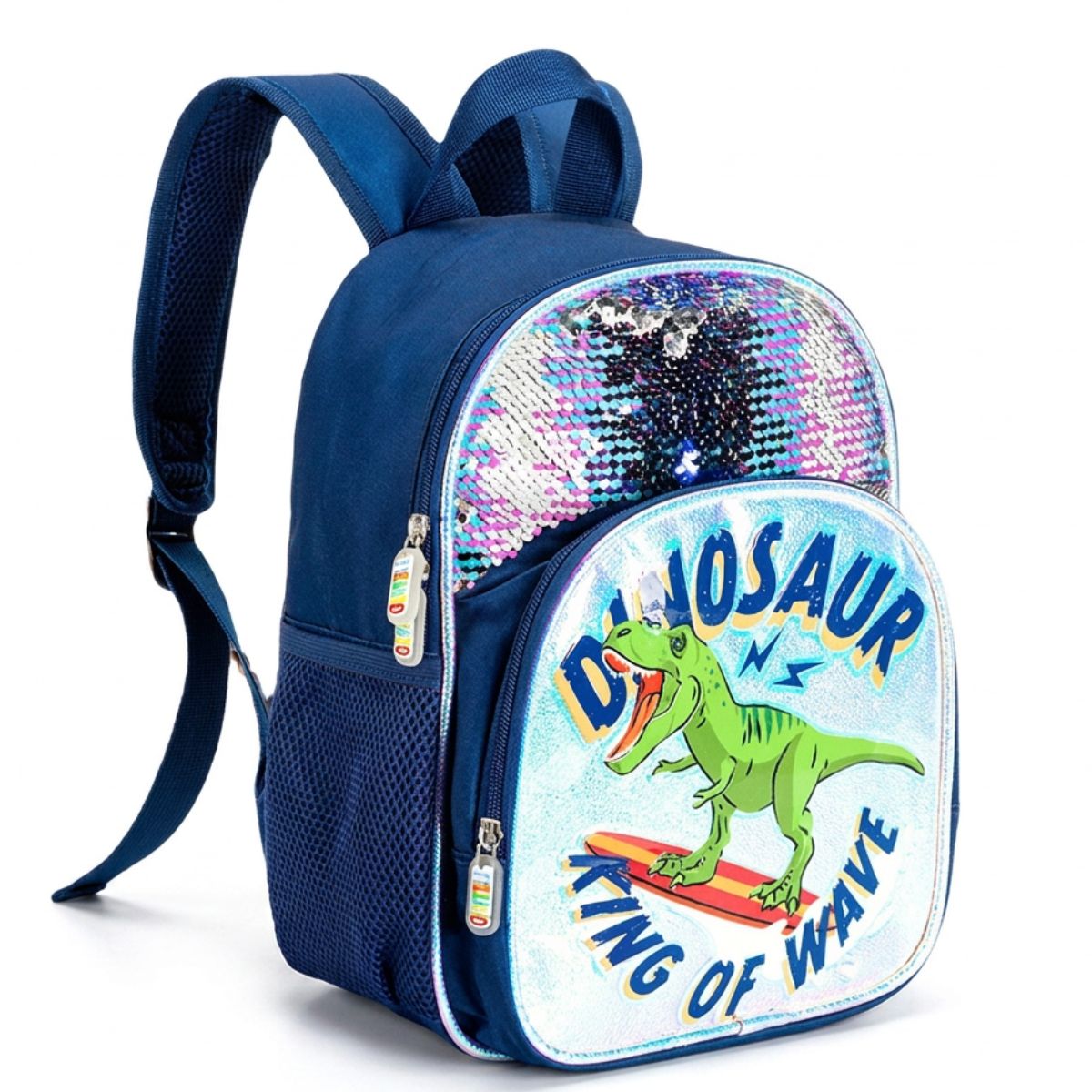 Cartable dinosaure pailleté | Bretelles confortables | Oxford résistant
