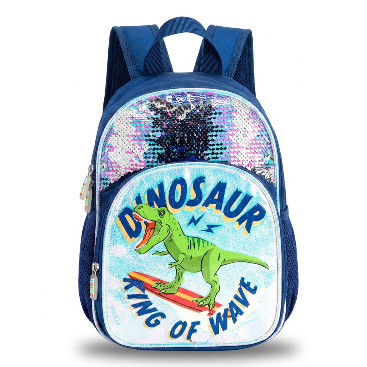 Cartable dinosaure pailleté | Bretelles confortables | Oxford résistant