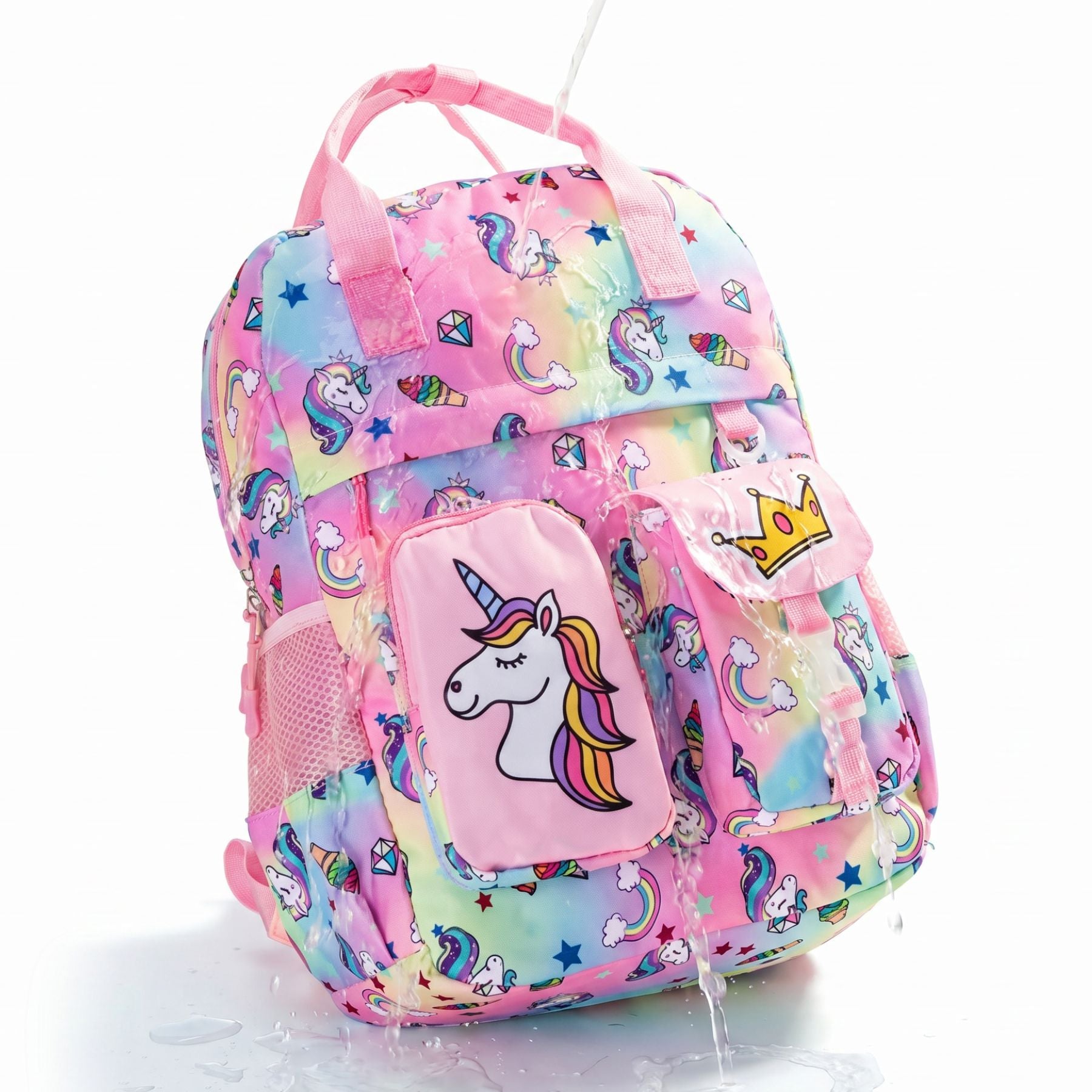 Cartable licorne arc-en-ciel | Tissu Oxford résistant | Multiples rangements | Port confortable