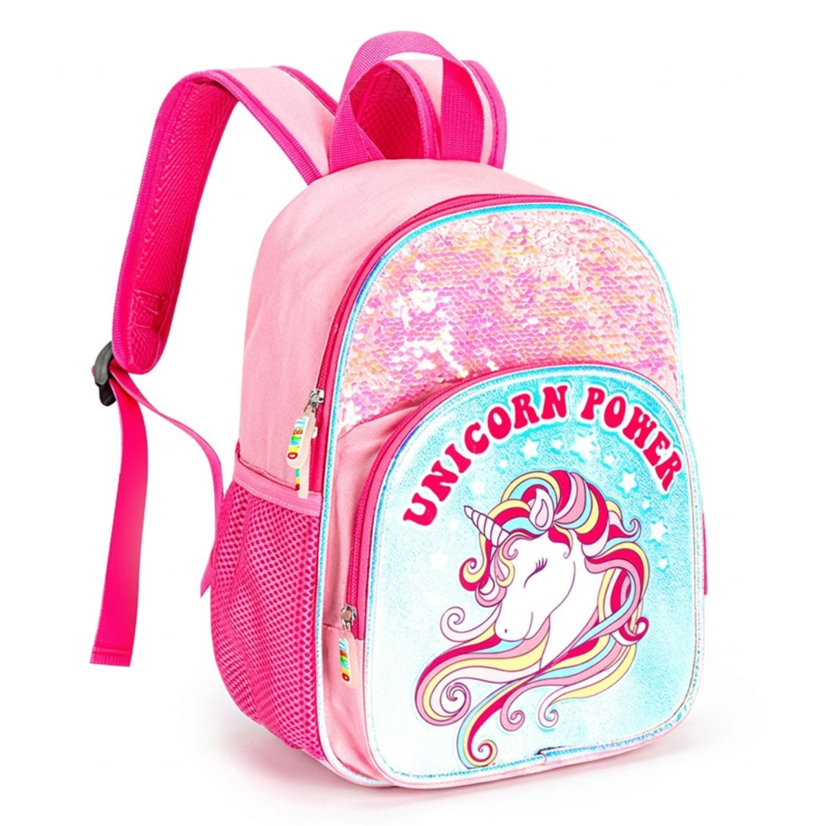 Cartable licorne rose pailleté | Bretelles confortables | Oxford résistant