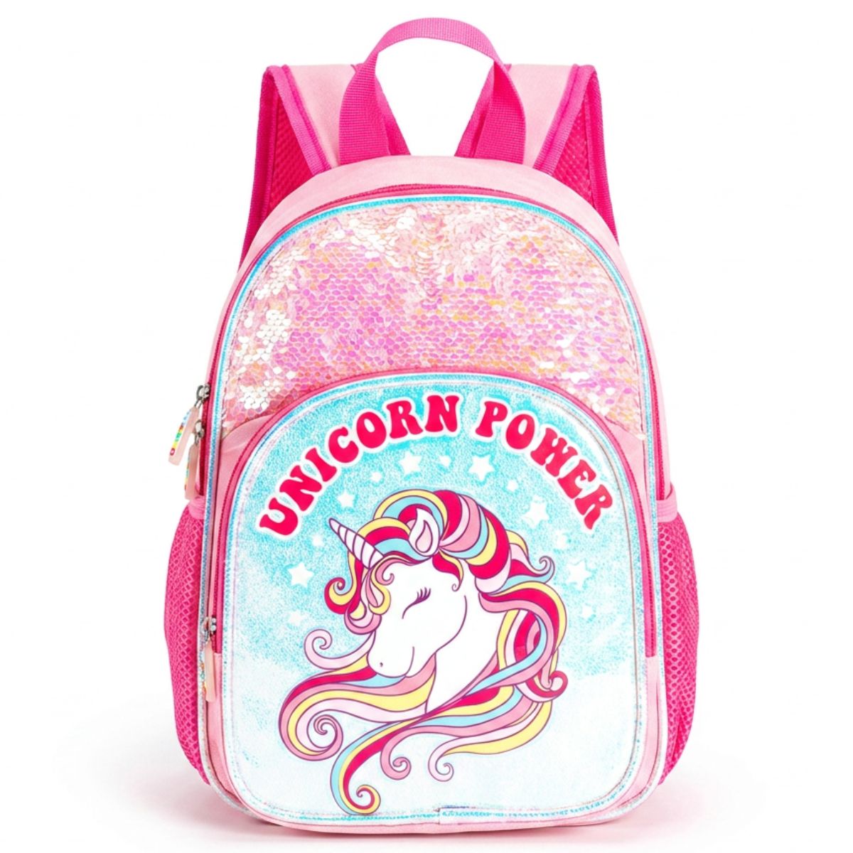 Cartable licorne rose pailleté | Bretelles confortables | Oxford résistant