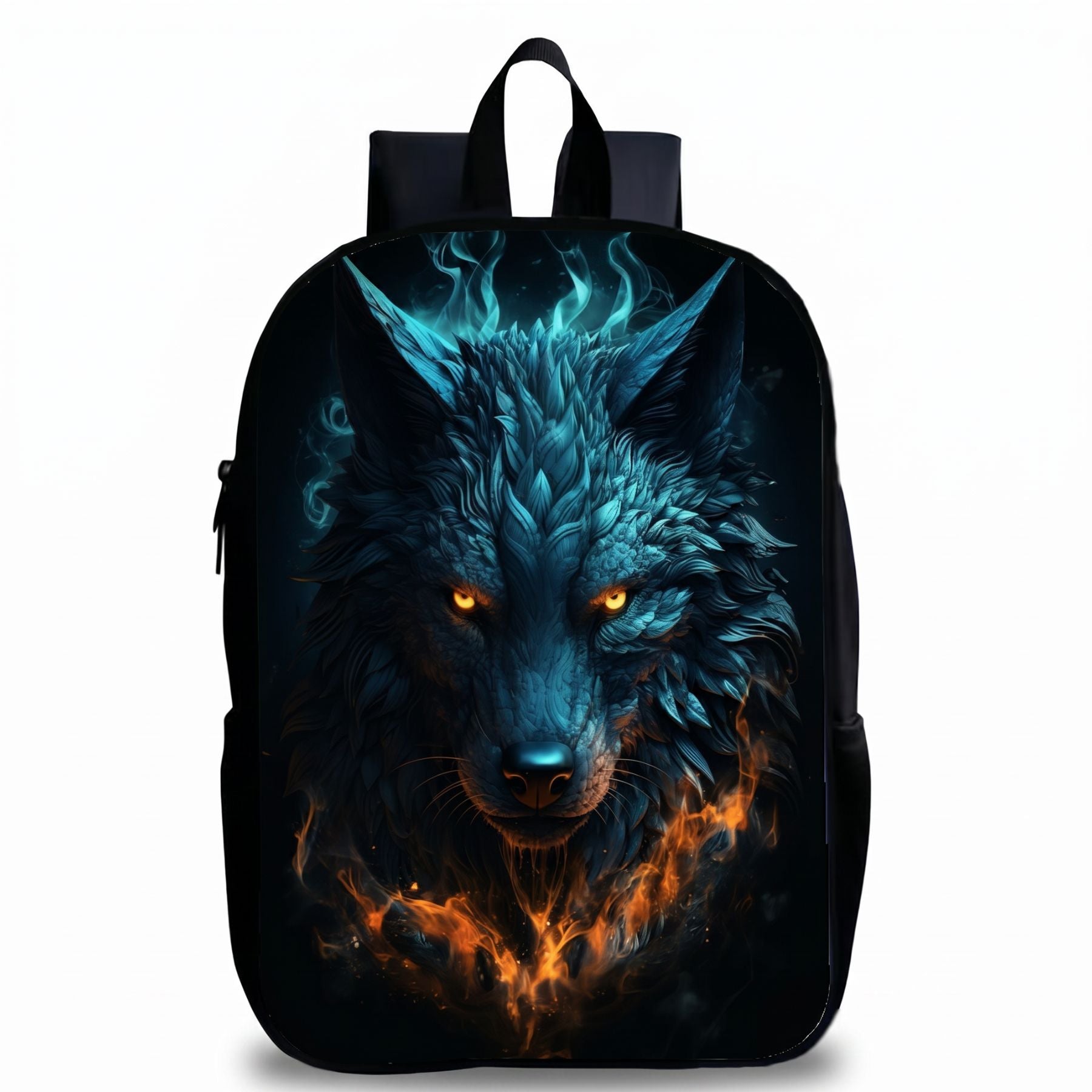 Cartable loup volcanique | Bretelles réglables | Polyester résistant | Port confortable
