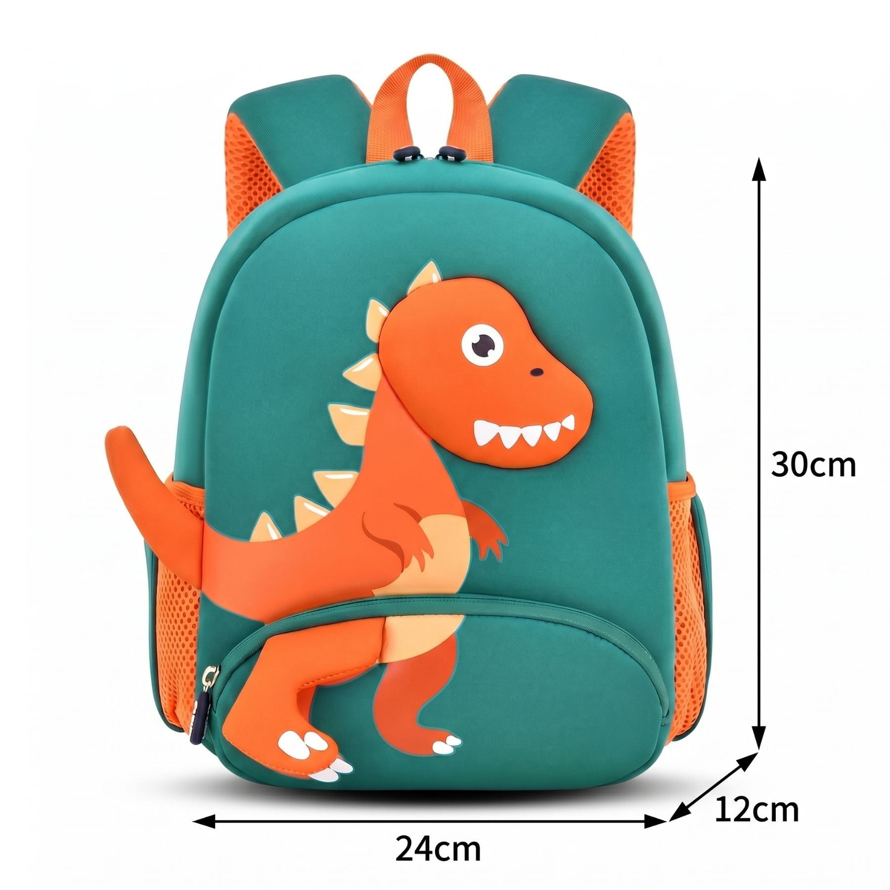 Cartable dinosaure orange | Bretelles respirantes | Tissu néoprène léger | Port confortable