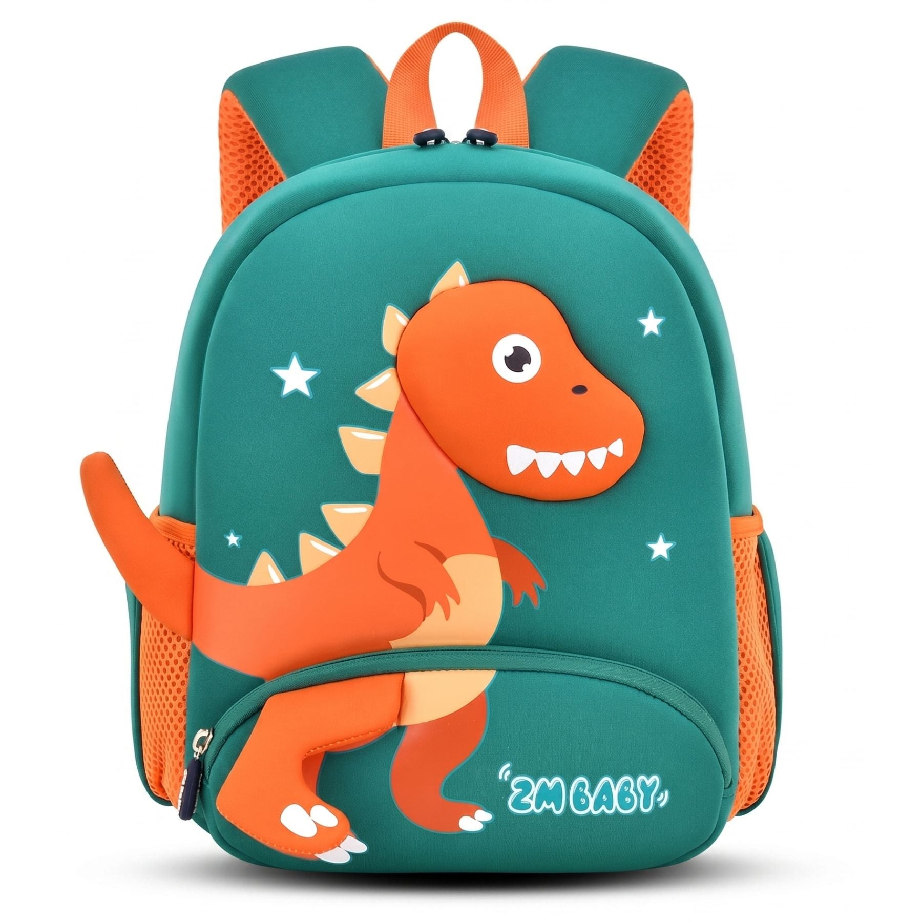 Cartable dinosaure orange | Bretelles respirantes | Tissu néoprène léger | Port confortable