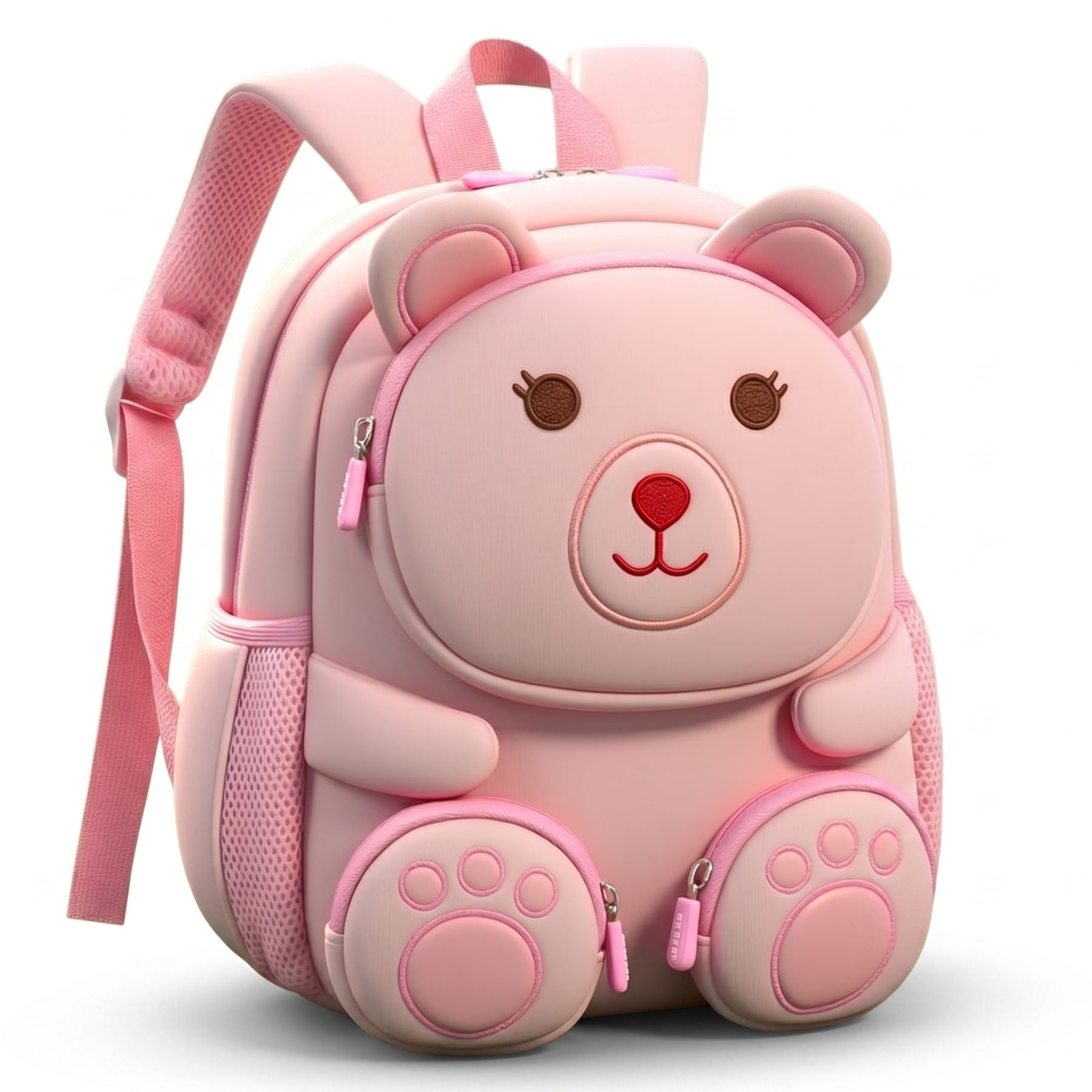 Cartable maternelle ourson | Compartiments zippés | Tissu néoprène respirant