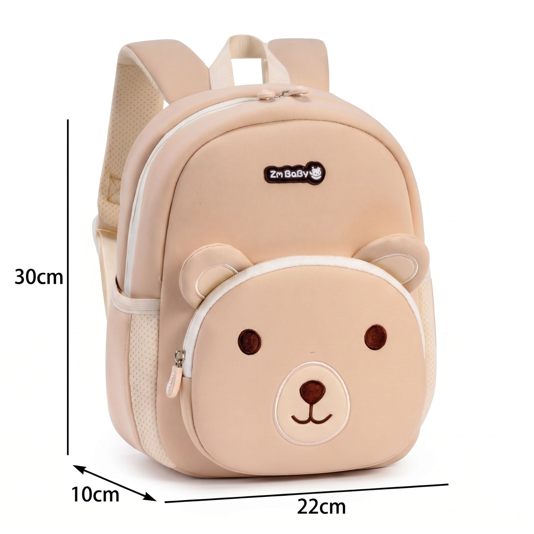 Cartable maternelle ourson beige | Bretelles respirantes | Tissu néoprène léger