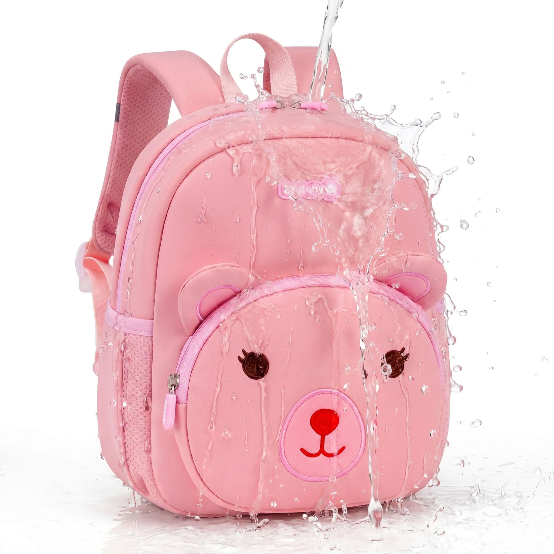 Cartable maternelle ourson rose | Bretelles respirantes | Tissu néoprène léger