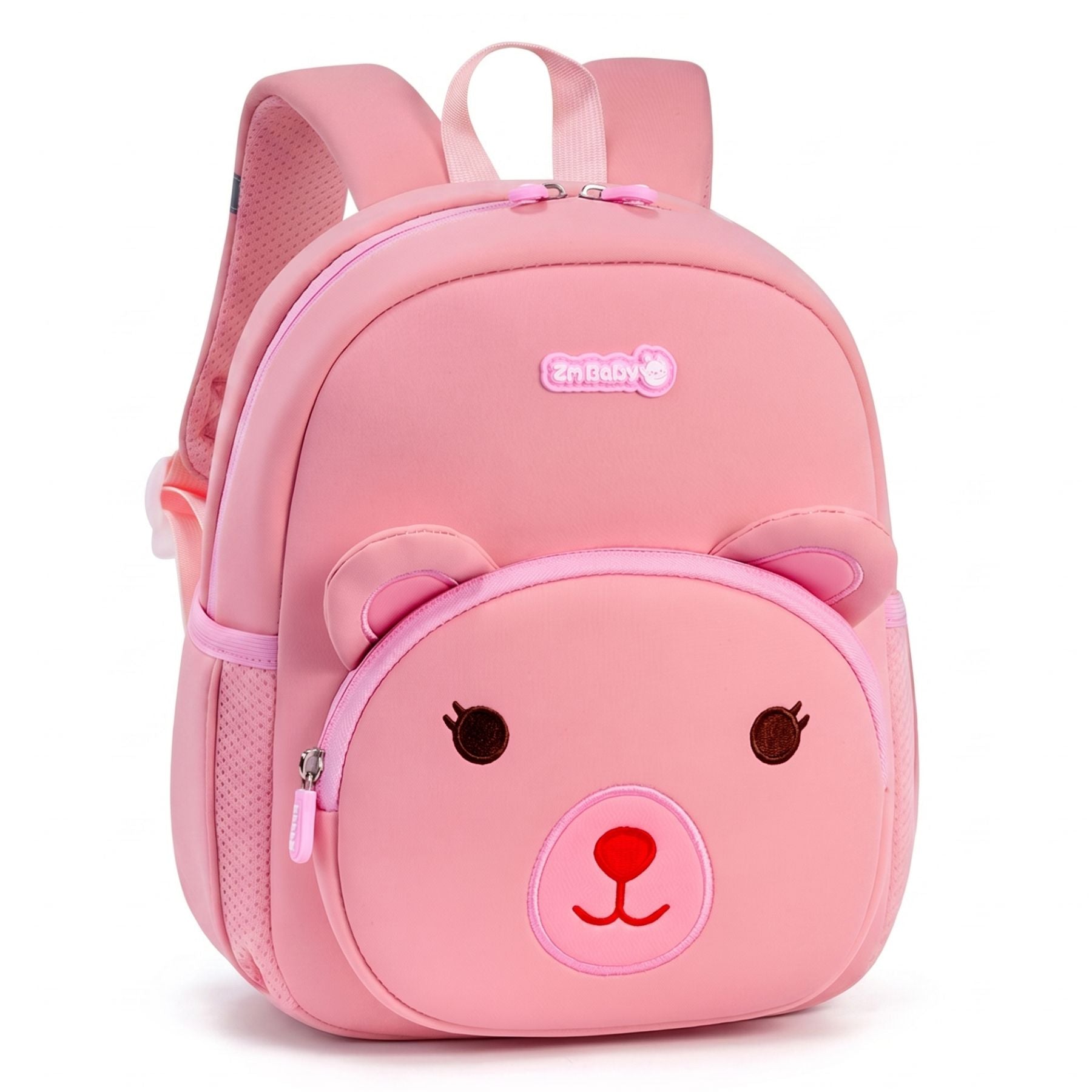 Cartable maternelle ourson rose | Bretelles respirantes | Tissu néoprène léger