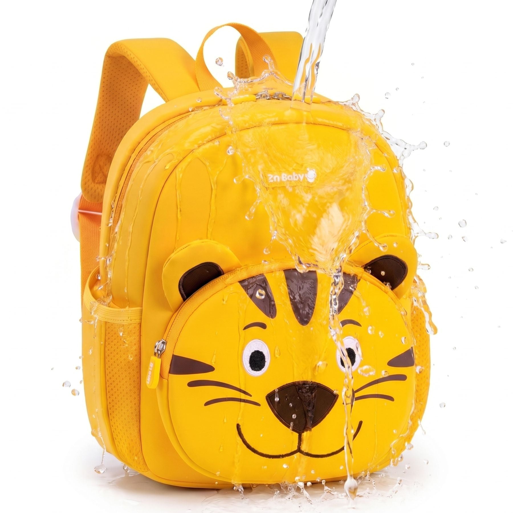 Cartable scolaire tigre jaune | Bretelles respirantes | Tissu néoprène léger | Léger pour maternelle