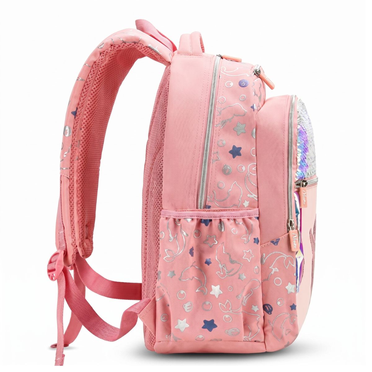 Cartable sirène fille | Roulettes amovibles | Grande capacité | Tissu Oxford résistant