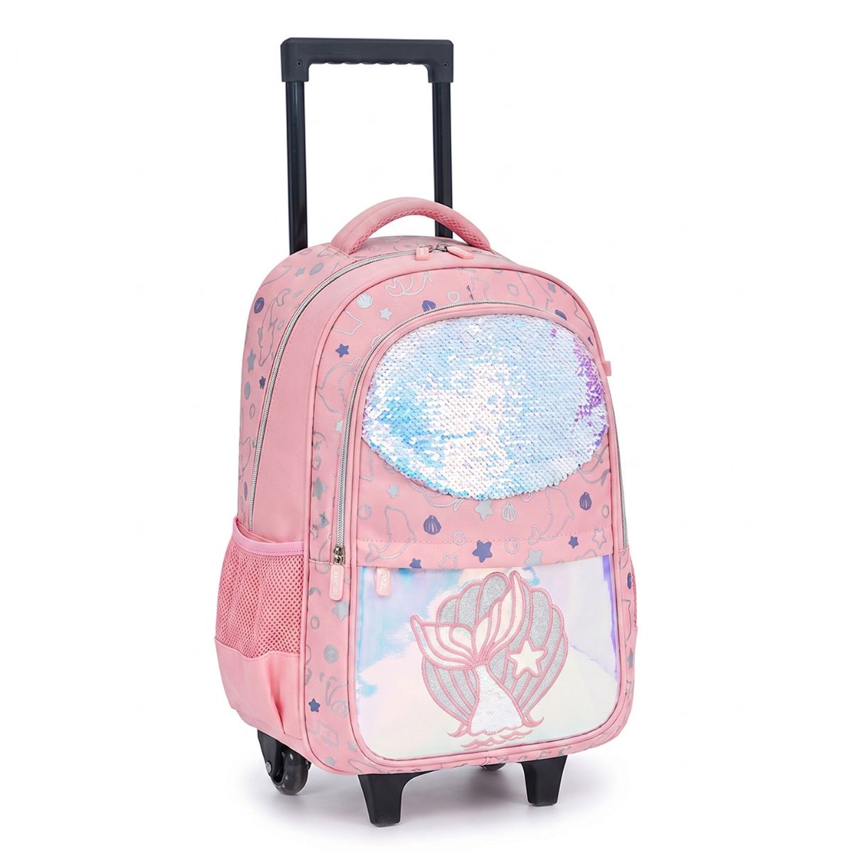 Cartable sirène fille | Roulettes amovibles | Grande capacité | Tissu Oxford résistant