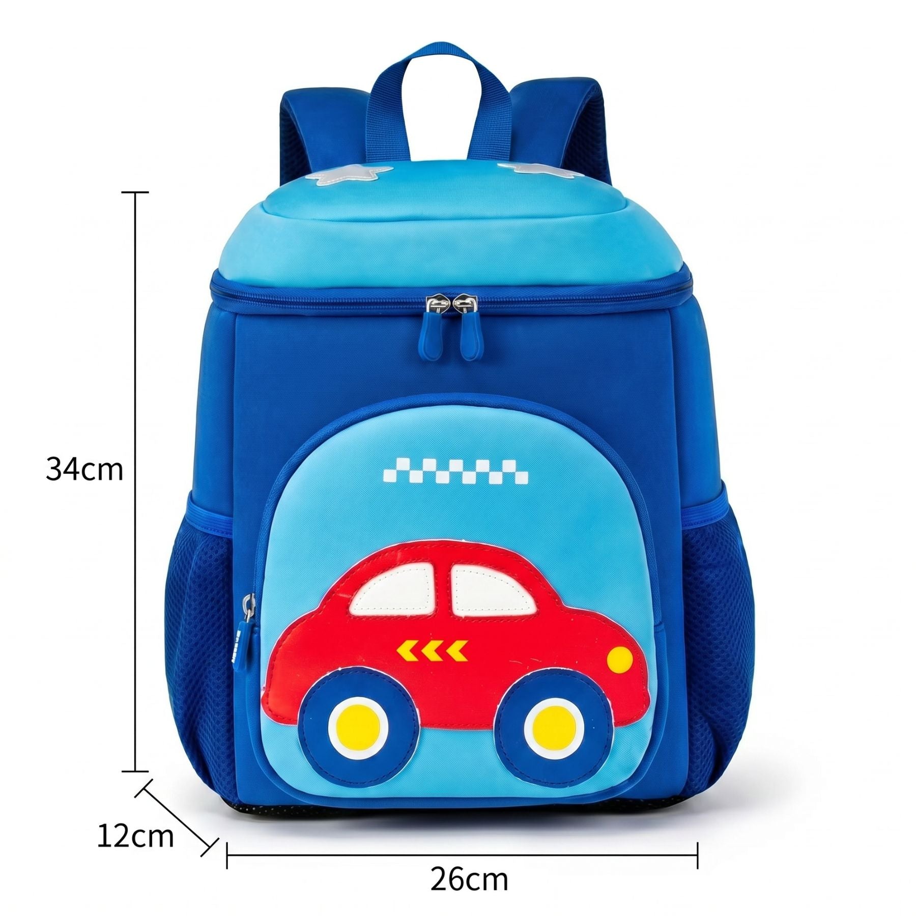 Cartable voiture maternelle bleu | Compartiments multiples | Tissu néoprène respirant