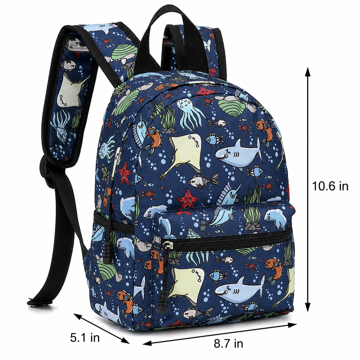 Marine Animals Backpack | Durable Oxford Fabric | Lightweight & Practical | Comfortable Fit