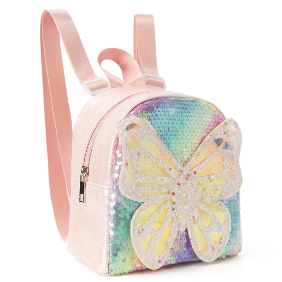 Mini sac à dos papillon maternelle | PU waterproof | Paillettes multicolores
