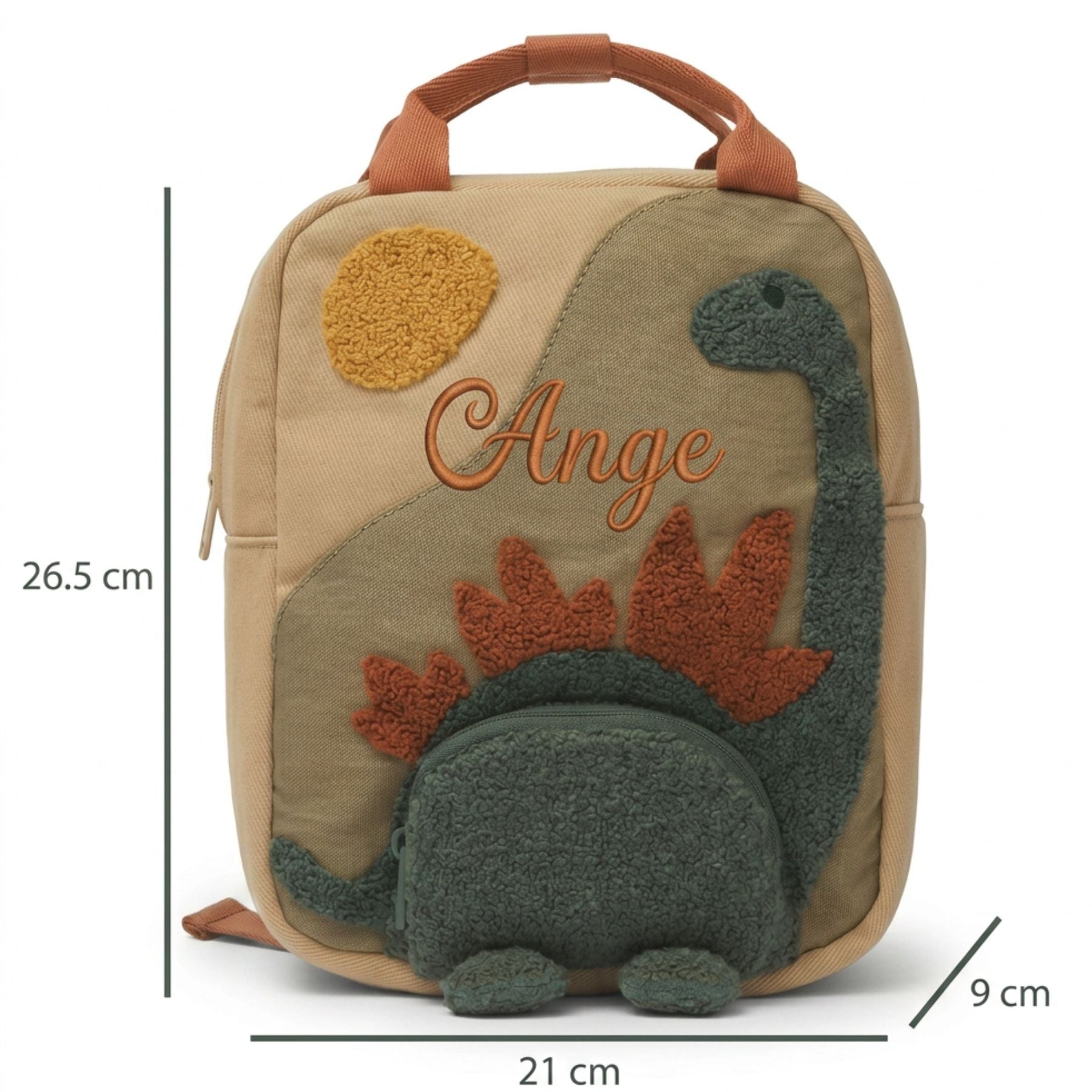 Sac à dos Dinosaure Personnalisé | Prénom Brodé | Cartable Maternelle Enfant