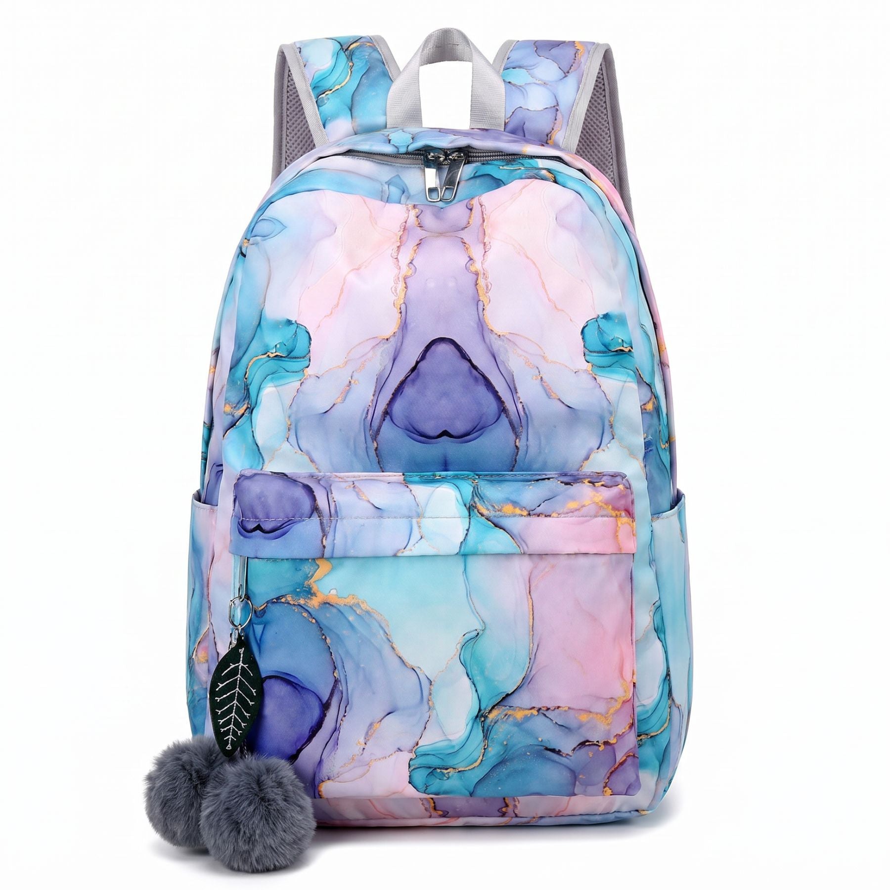 Sac à dos effet marbre | Tissu Oxford imperméable | Multiples rangements | Style tendance