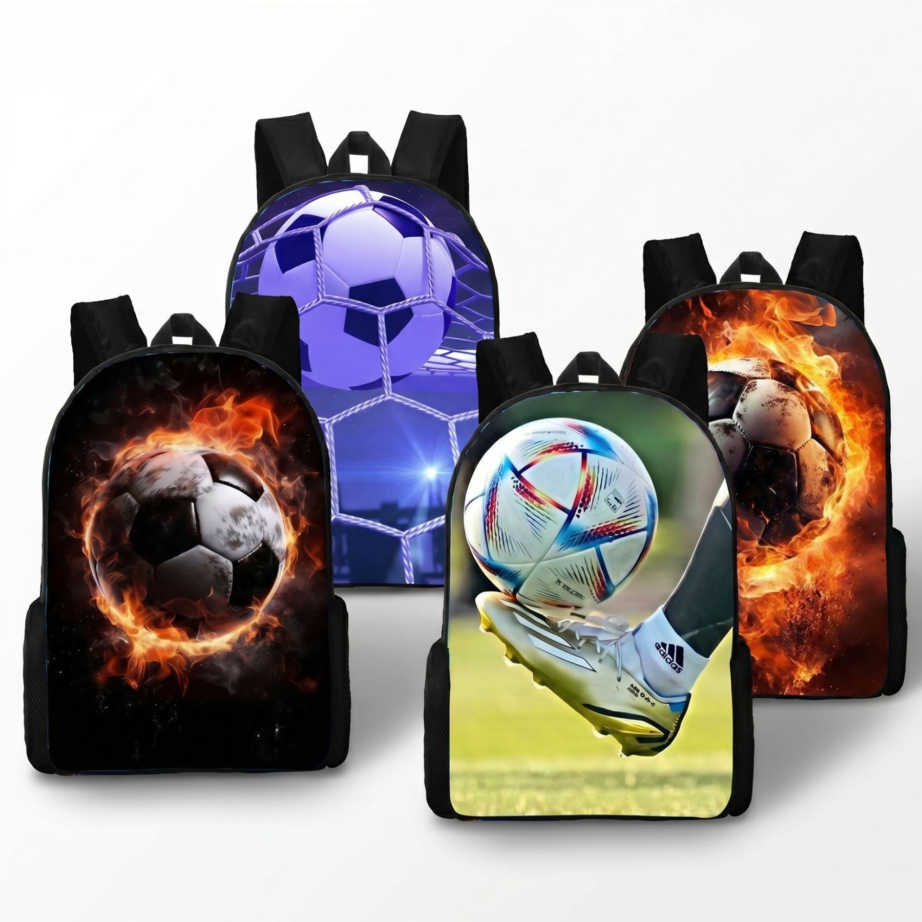 Sac à dos enfant football | Kit 3 pièces (sac + bandoulière + trousse) | Oxford résistant