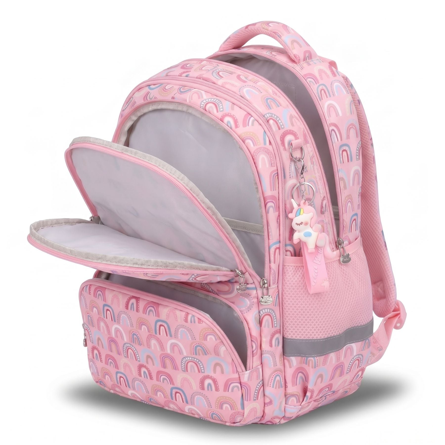 Sac à dos motif Arc-en-ciel Rose | Grande capacité | Oxford résistant | Bretelles confortables