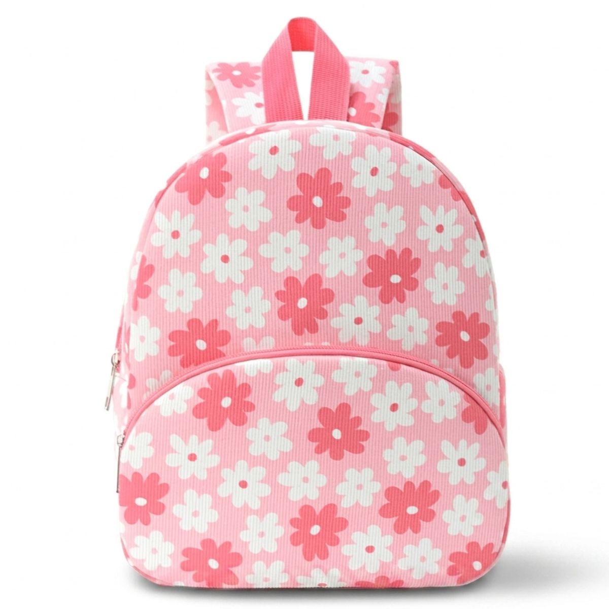 Sac à dos scolaire floral marternelle | Bretelles confortables | Velours côtelé