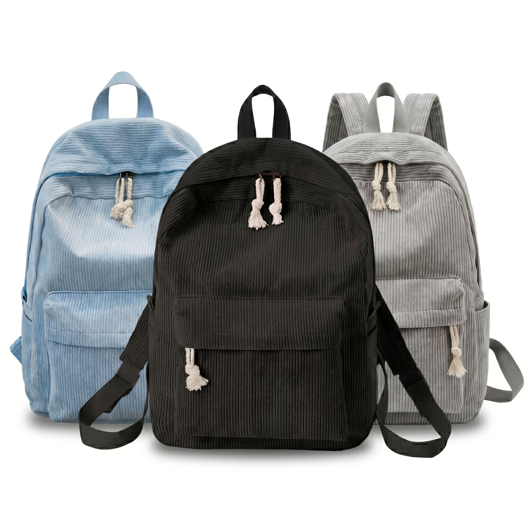 Sac à dos velours côtelé | Grande capacité | Multiples rangements | Style décontracté