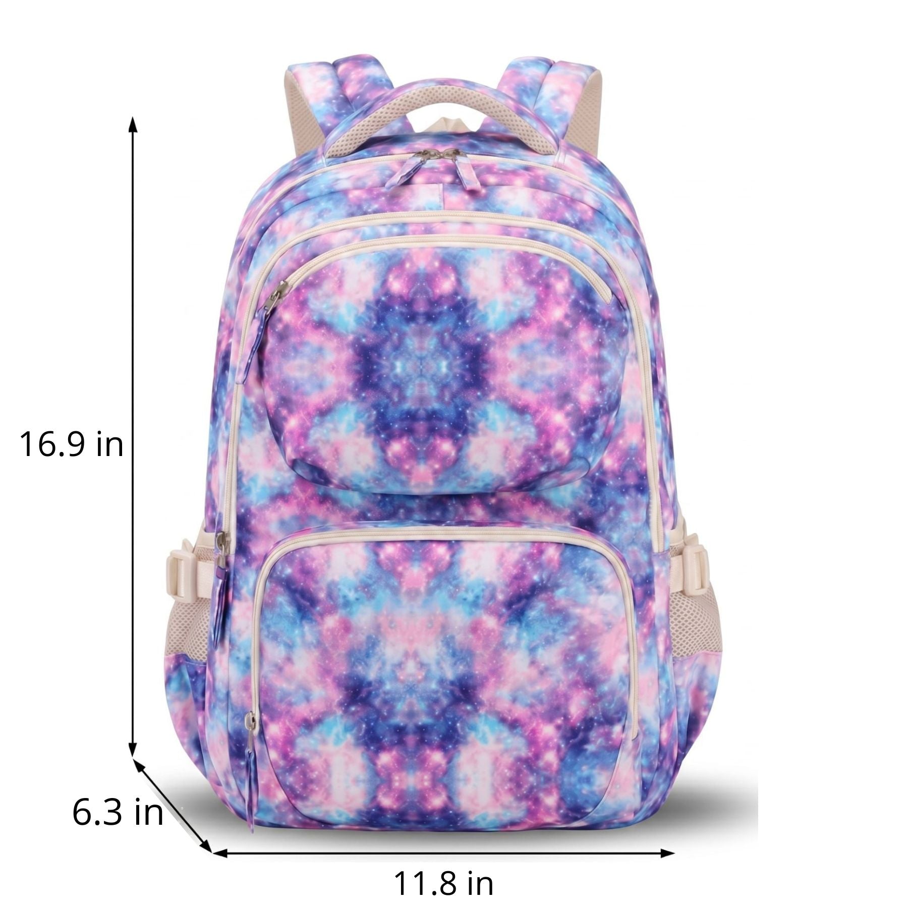 Purple & Blue Galaxy School Backpack Set | Matching Pencil Case | Waterproof Oxford Fabric