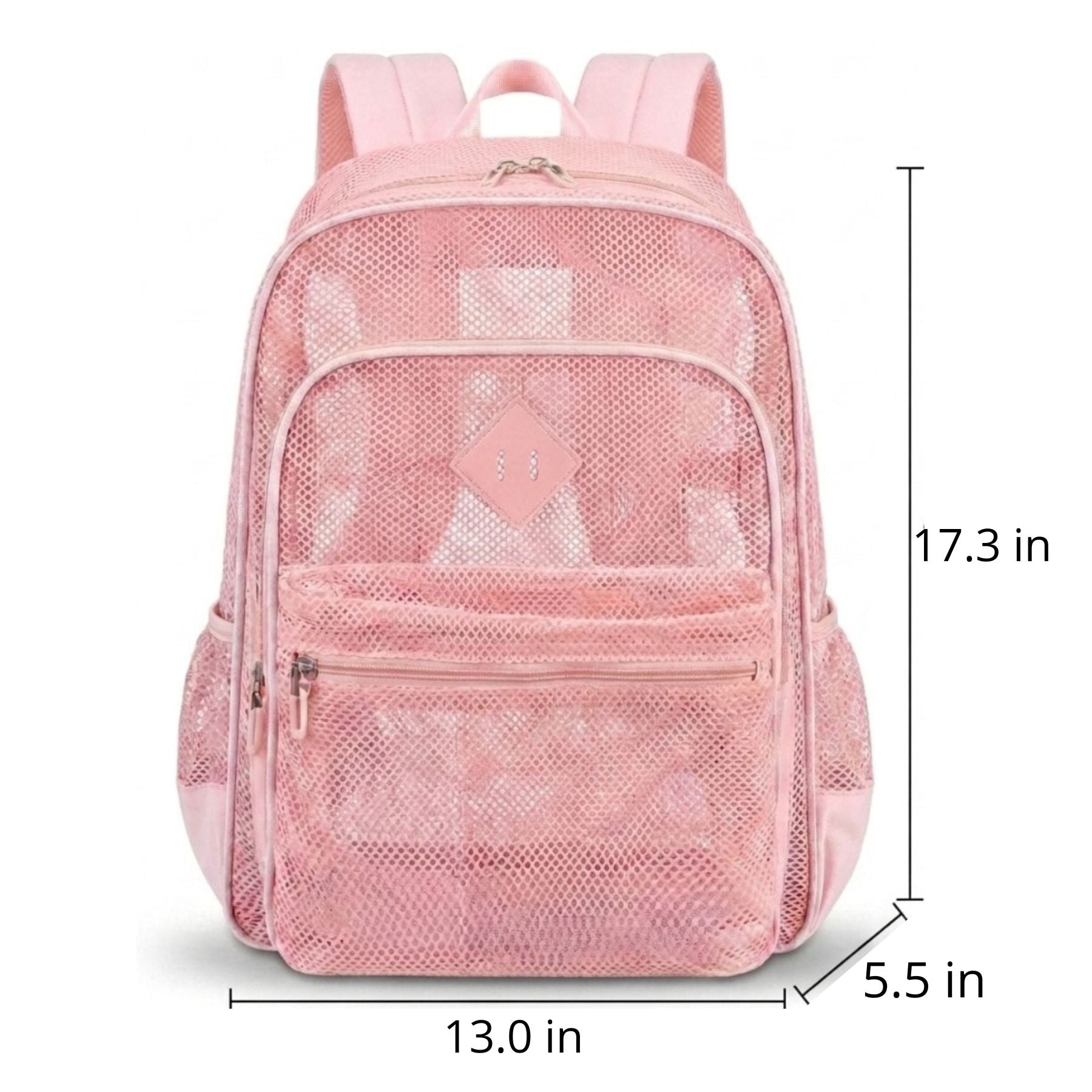 Unisex Mesh School Backpack | Multiple Compartments | Lightweight Polyester