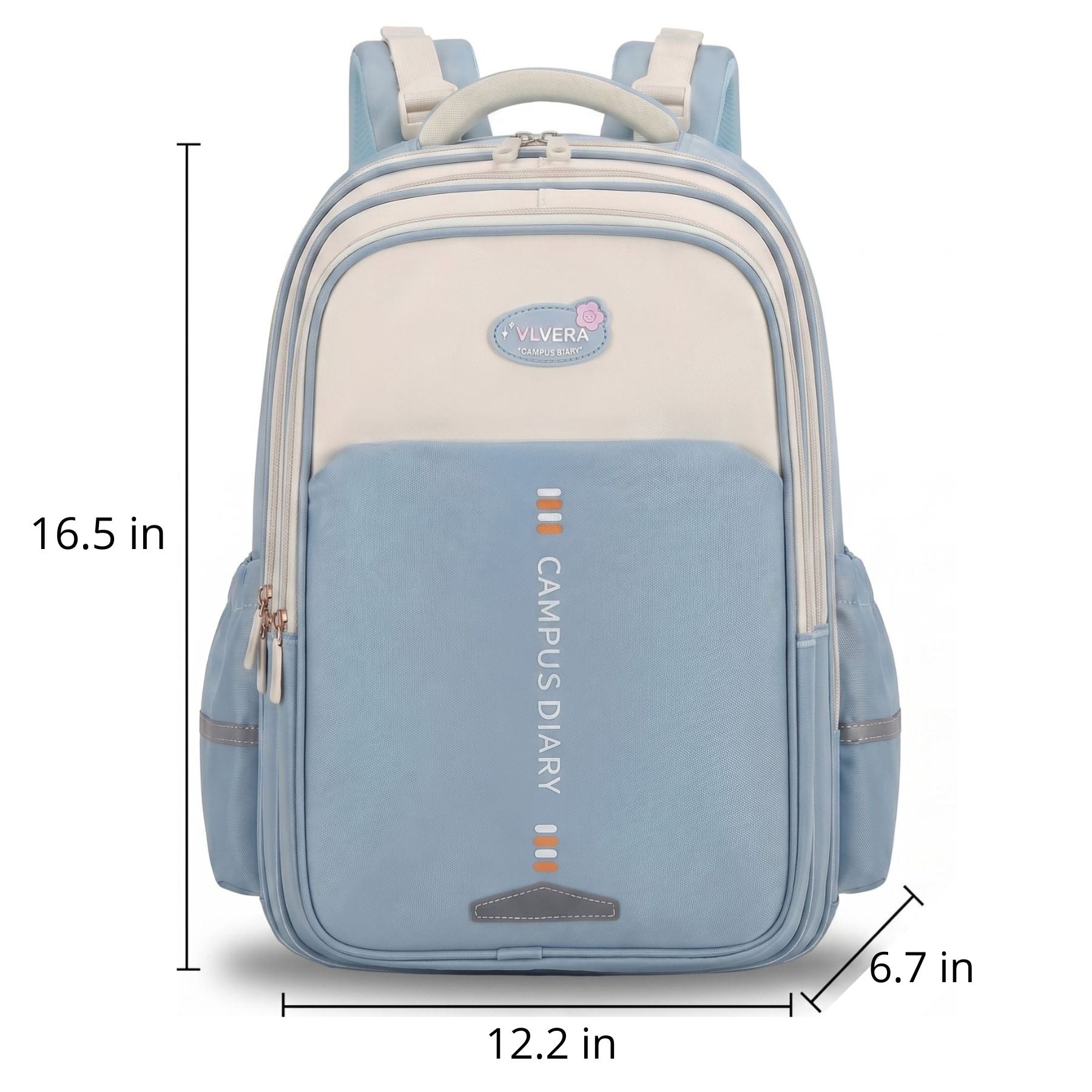 Sky Blue School Backpack | Large Capacity | Waterproof Oxford Fabric | Comfortable Fit