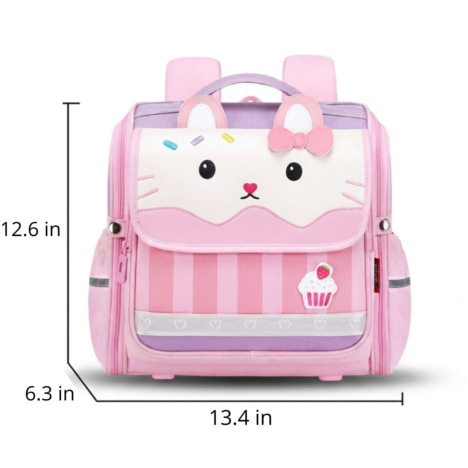 Girls' Square Nursery School Bag | Multiple Compartments | Waterproof Oxford Fabric | Kawaii Style