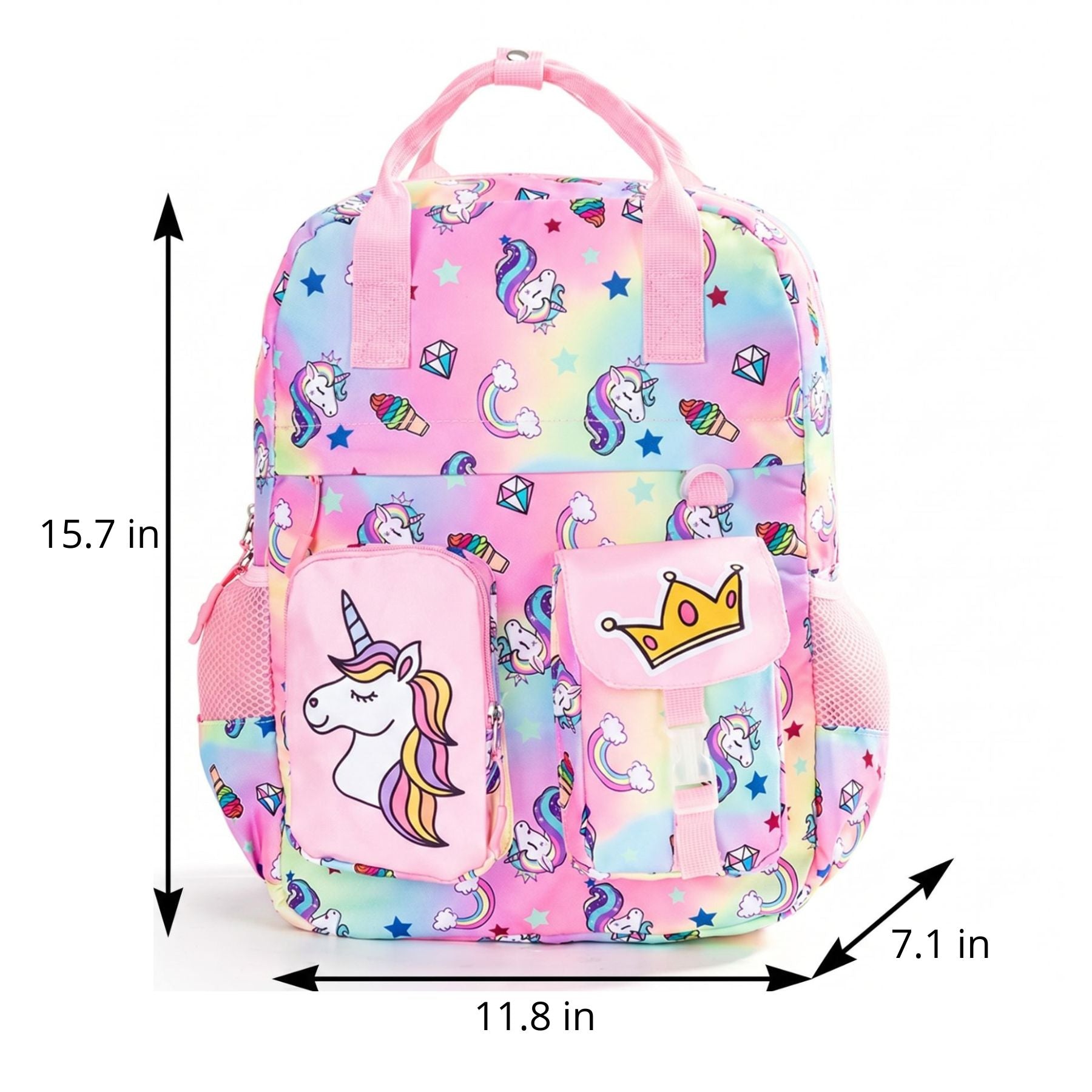 Rainbow Unicorn School Backpack | Durable Oxford Fabric | Multiple Storage Compartments | Comfortable to Carry