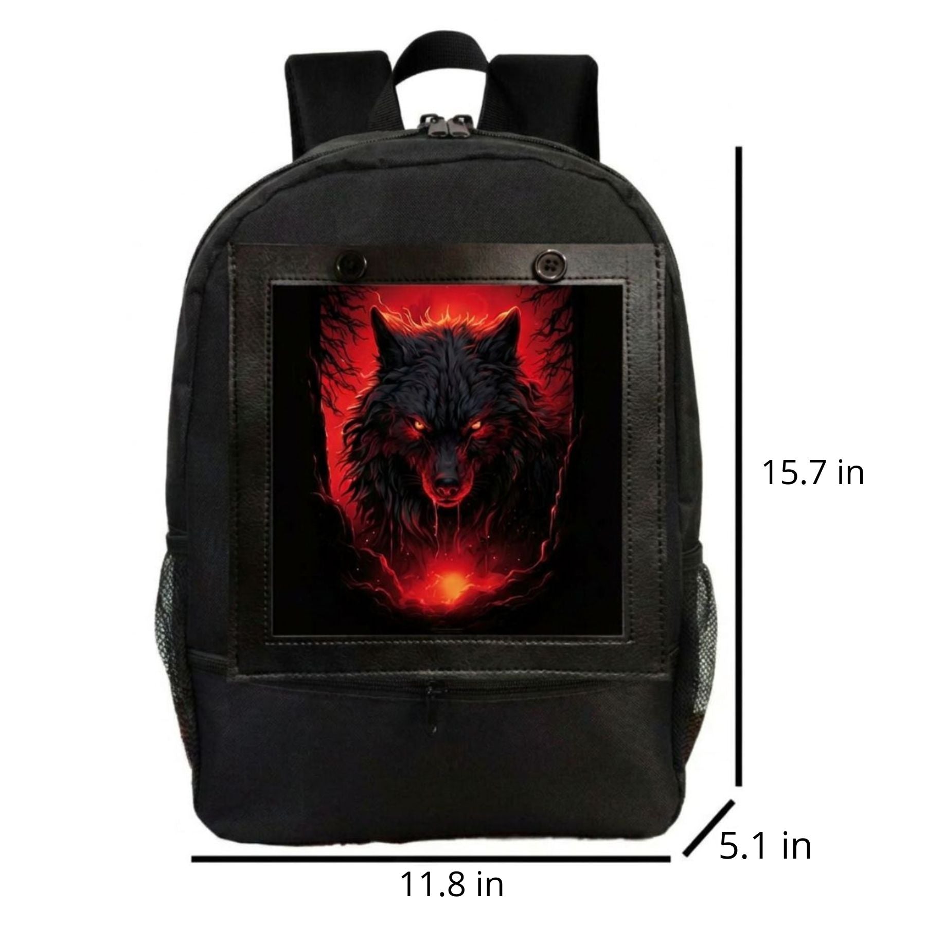 Red Fire Wolf Backpack | Durable Polyester | Comfortable Straps | Modern Design