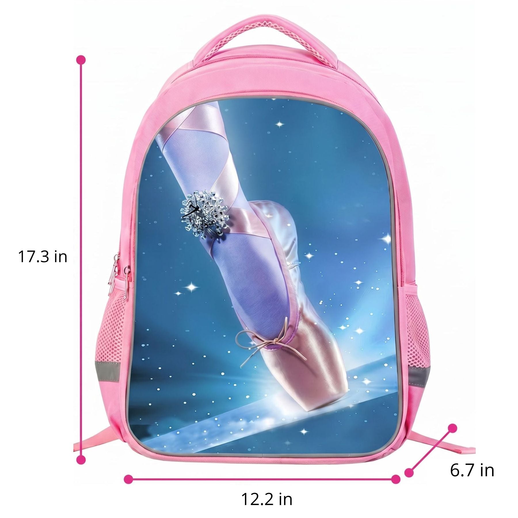 Girls' Ballerina School Backpack | Double Compartment | Durable Polyester Fabric