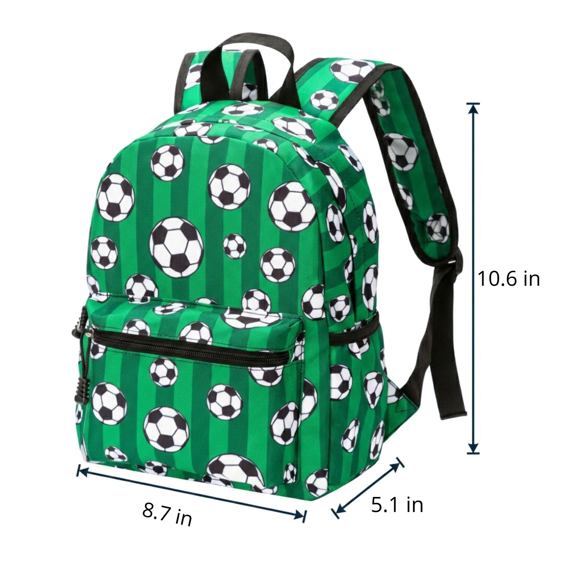 Green Football Backpack | Durable Oxford Fabric | Lightweight Children's School Bag