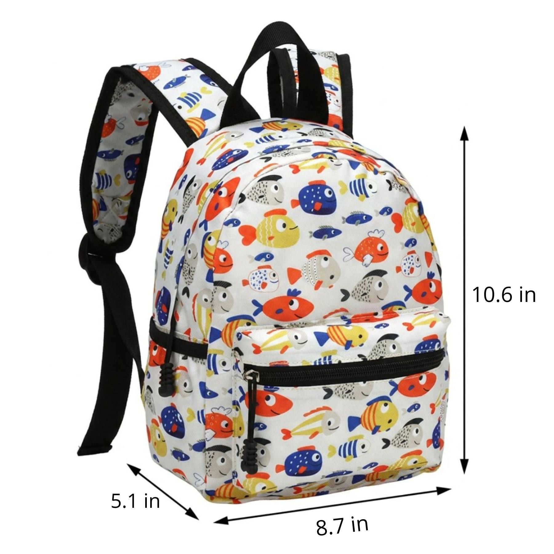 Colourful Fish School Backpack | Comfortable Shoulder Straps | Durable Oxford Fabric